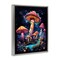 Stupell Industries Psychedelic Mushroom Scene Framed Floater Canvas Wall Art Design by Nina Blue